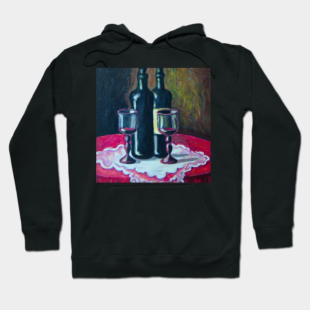 Wine Bottles with Glasses Hoodie by Starbase79